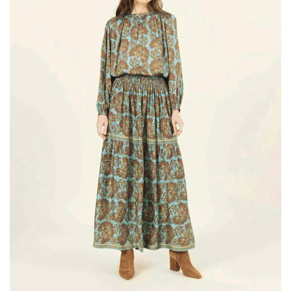 NEW OMIKA rosalita maxi skirt in etta jadeite